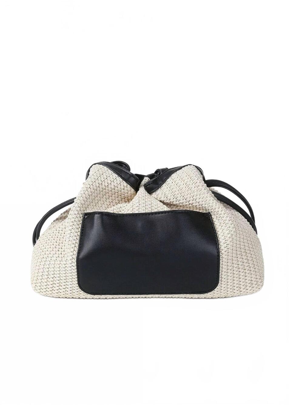 NEW HAUTE SHORE women's taylor tropez crossbody bag in beige raffia black - Picture 1 of 6